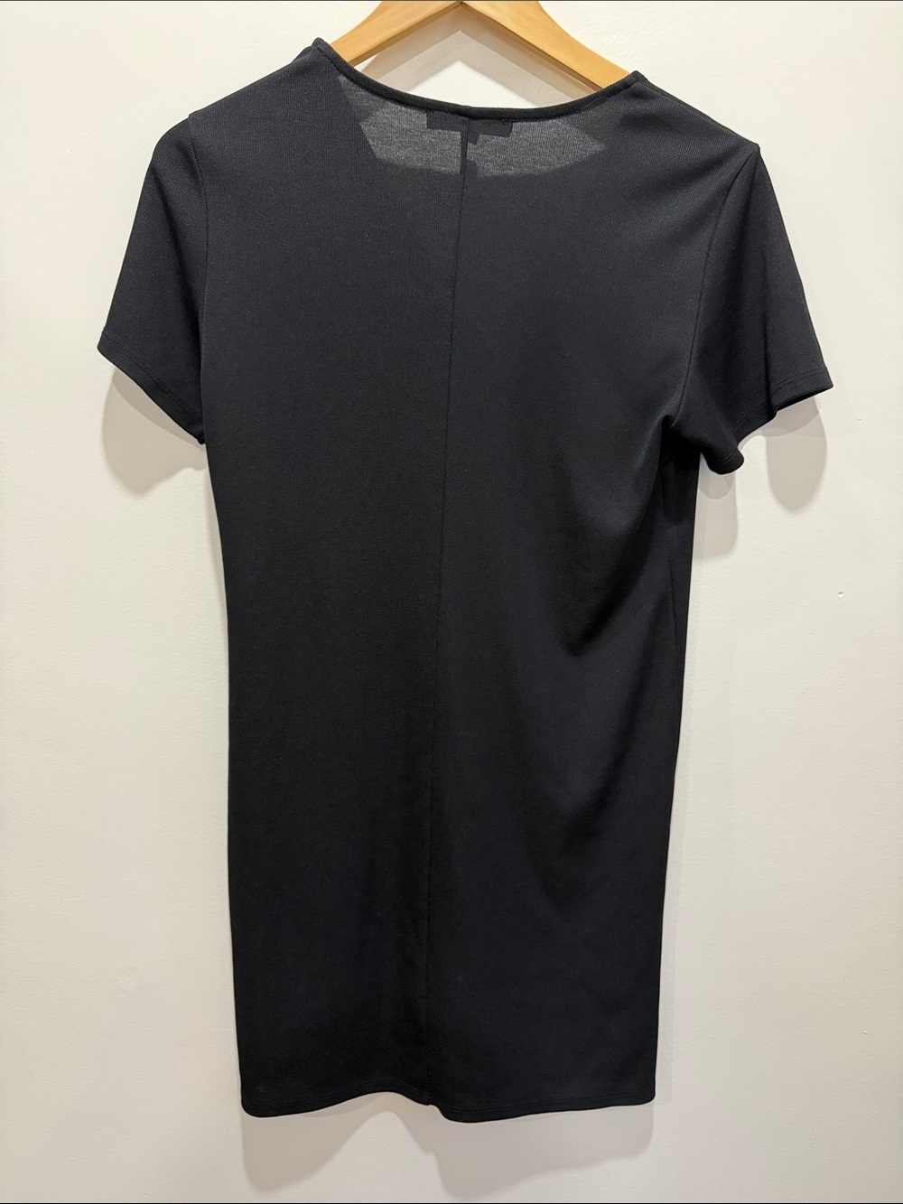 Dynamite Ribbed Black V-Neck Mini Dress - Picture 6 of 10